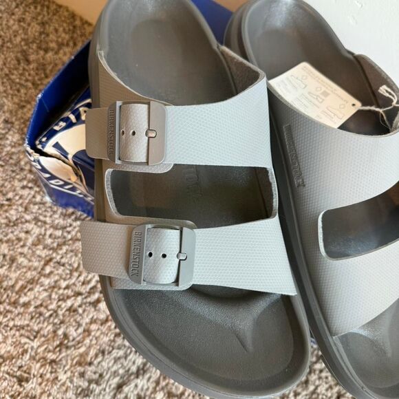 Birkenstock Men\'s Grey and Black Sandals